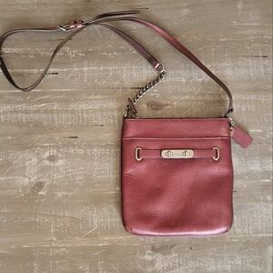 Coach Metallic Cherry Pebble Leather Crossbody Bag